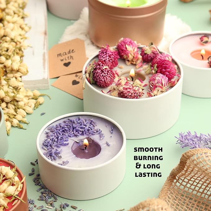 CraftBud Soy Candle Making Kit for Adults & Kids, 12.4Oz Soy Wax, 108 PC DIY Kit Includes Wax Melter, Wicks, Dyes & More