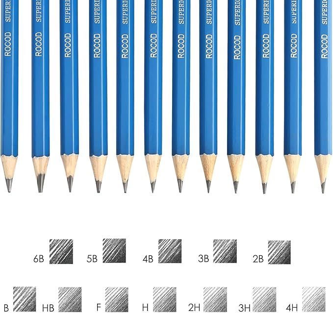 Profession Sketch Pencils 6B to 4H for Kids and Adults Drawing, Art Graphite Pencil for Artists Beginner Sketching (Pack of 2)