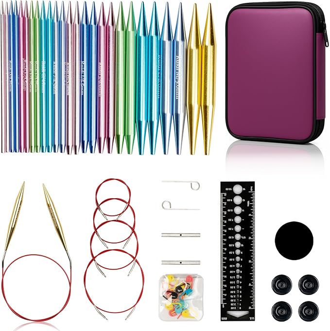 Ruidi Interchangeable Aluminum Circular Knitting Needles Set