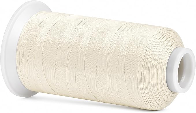 Mandala Crafts Off White Tex 70 Polyester Heavy Duty Thread for Upholstery | 1500 Yds T70 UV Resistant Strong Thread for Leather Sewing, Marine, Drapery, Jeans, Hair Weaving & Extension, Outdoor