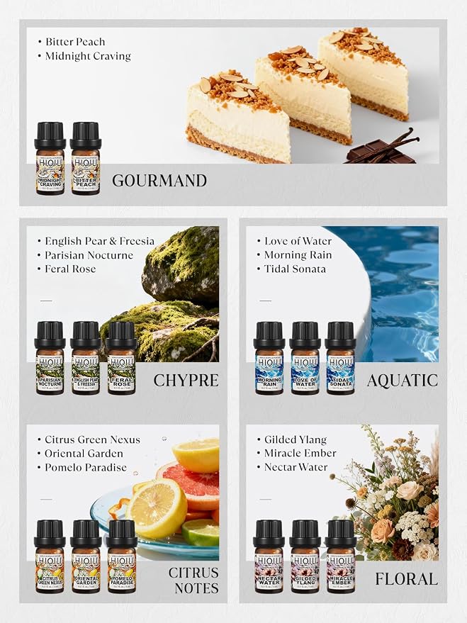 HIQILI Discovery Fragrance Oil Gift Set for Diffuser & DIY Crafting
