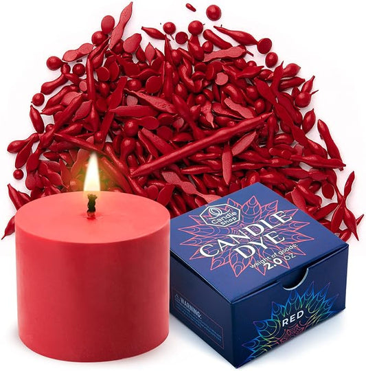 Red Candle Dye 2oz for Soy Candle Making – Concentrated Wax Color Chips | Highly Concentrated Candle Wax Dyes – Candle Shop Premium Color Dye Chips for Soy Wax, Beeswax, Paraffin