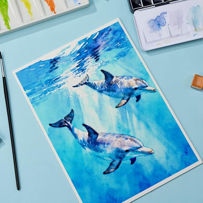 Paul Rubens Artist Watercolor Set, 24 Vibrant Ocean Colors for Seascape | High Lightfastness & Unmatched Transparency, Portable Metal Case Art Supplies for Artists Beginners Hobbyists Students
