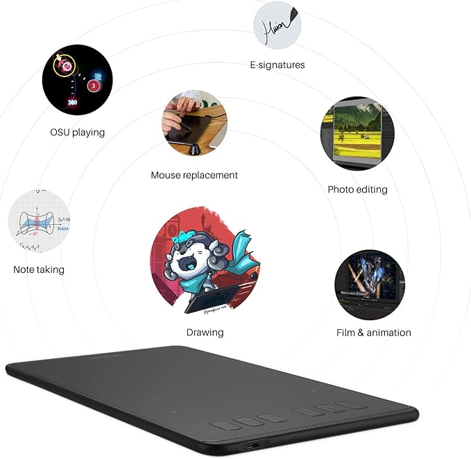 HUION Inspiroy H640P 6x4 inch Drawing Tablet 8192 Pen Pressure | Battery-Free Stylus, Tilt, 6 Hot Keys, Work with Mac/PC/Android, Digital Art for Beginner, Drawing, Writing, Design, Teaching