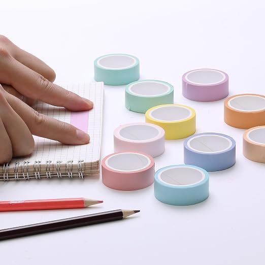 Mr. Pen- Washi Tape Set, 10 Rolls, 5.5 Yards/Roll, Washi Tape for Scrapbook | Arts, Crafts, Journals and Planners, Pastel Harmony