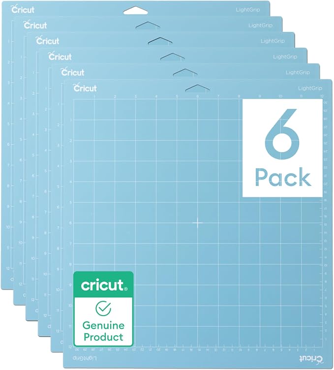 Cricut LightGrip Cutting Mat Pack (6 Count, 12in x 12in)