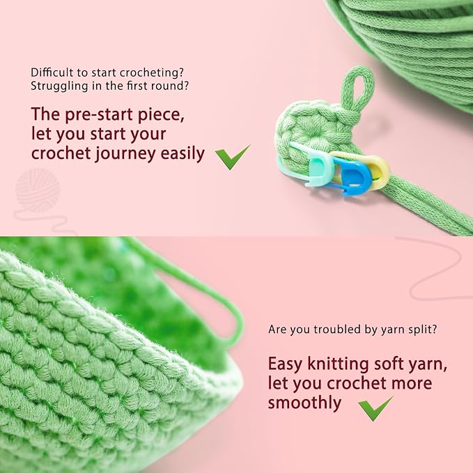 CrochetBox Crochet Kit for Beginner, Pig Easy Learn How to Crochet Stuffed Animals Gift for Adults and Teen(), Knitting Set with Yarn Hook Stitch-by-Stitch Video Tutorial(30%+ Yarn)