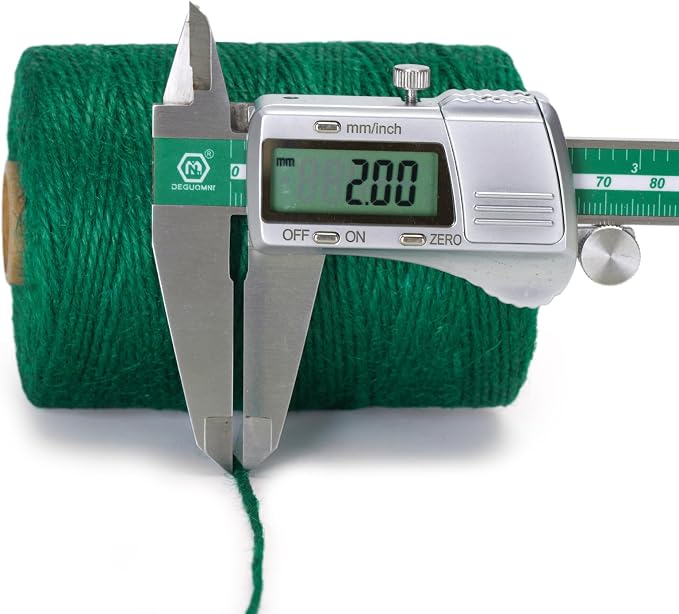 KINGLAKE Green Jute Twine String 1312 Feet 2mm for Crafts Gift Wrapping
