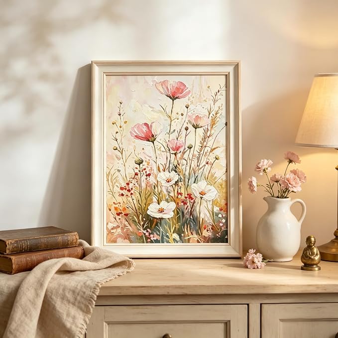 BYGFHLYW Vintage Wildflower Paint by Numbers Kit for Adults Beginners | Rustic Floral Easy Adult Paint by Number Kits On Canvas, DIY Acrylic Oil Painting Kits for Home Wall Decor 12x16Inch