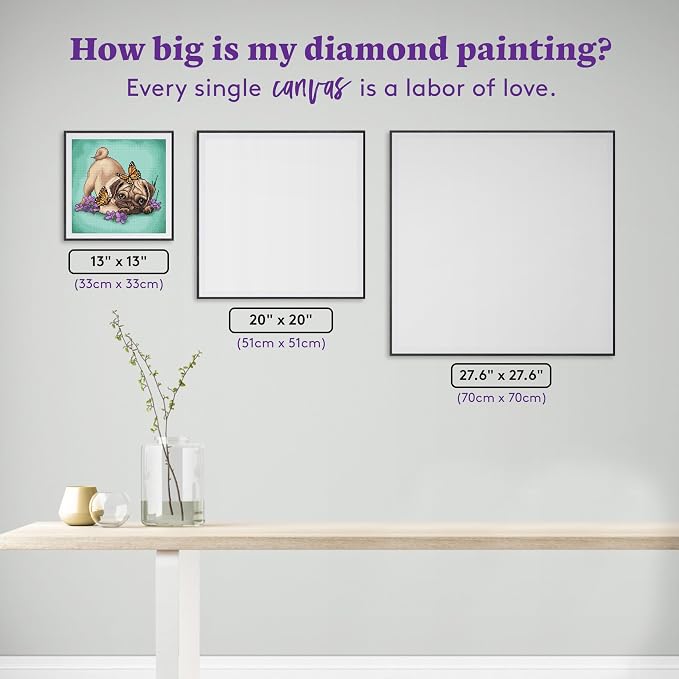 DIAMOND ART CLUB Butterfly Pug Diamond Art Kits for Adults