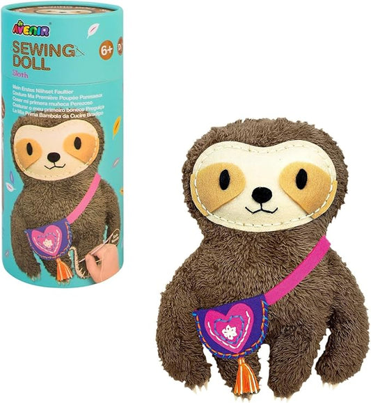 Avenir My First Sewing Kit for Kids 6-8, Sloth Stuffed Animal Craft Set