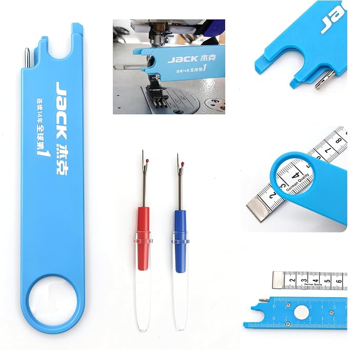 Jack Quick Needle Threader for Sewing Machine, 3-in-1 Sewing Supplies | 3-in-1 Sewing Tools Quick Threading with 2 Seam Rippers Magnetic Guide for Sewing Machine, Tailors, Designers Sewing Tools