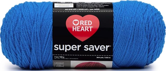 RED Heart E300.0886 Super Saver Yarn, Blue