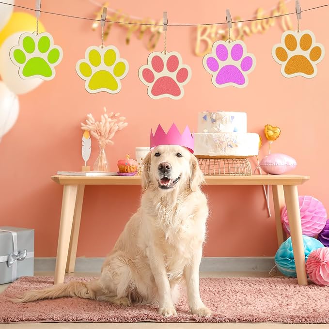 Large Dog Paw-Shaped Wooden Welcome Door Sign to Paint 10Pcs, DIY Blank Unfinished Wood Ornament for Crafts Hanging Decorations, Dog House Pet Theme Party Decoration Halloween Christmas Thanksgiving