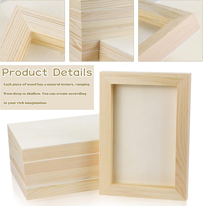 Bercoor 10 Pcs 5x7 Wood Panel Boards, Unfinished Wood Canvas Wooden for Painting, Arts, Pouring Use with Oils, Acrylics