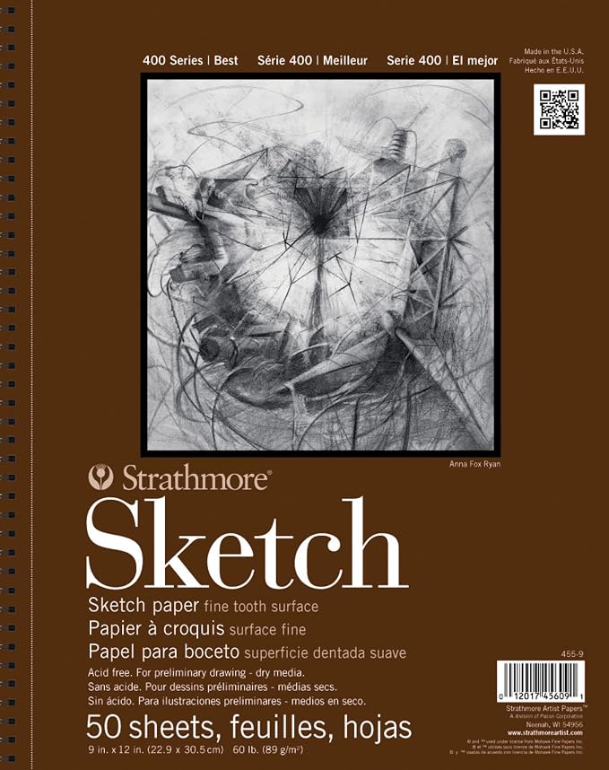Strathmore 400 Series Sketch Pad, 11x14 inch, 50 Sheets - Artist Sketchbook for Drawing, Illustration, Art Class Students