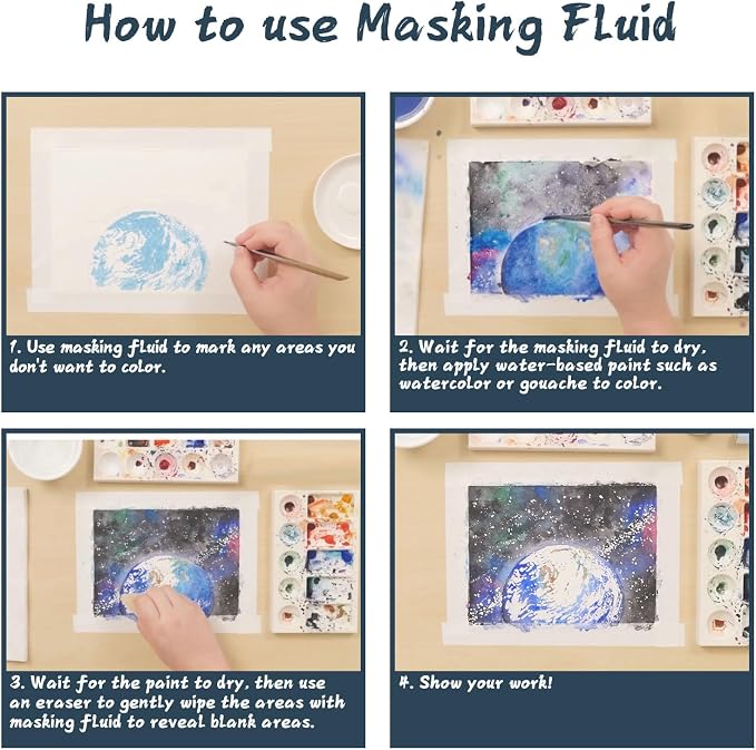 Masking Fluid for Watercolor Painting - 60ml White