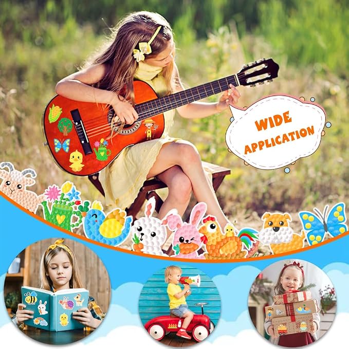 Labeol Diamond Art Kits for Kids Boys and Girls Ages 6-8-10-12 Easy to DIY Creative Diamond Art Sticker Craft by Numbers Kits for Kids and Adult Beginners (Farm)