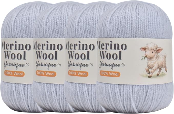 100% Australian Merino Wool Yarn, Sport Weight, 4 Balls – 656 Yds
