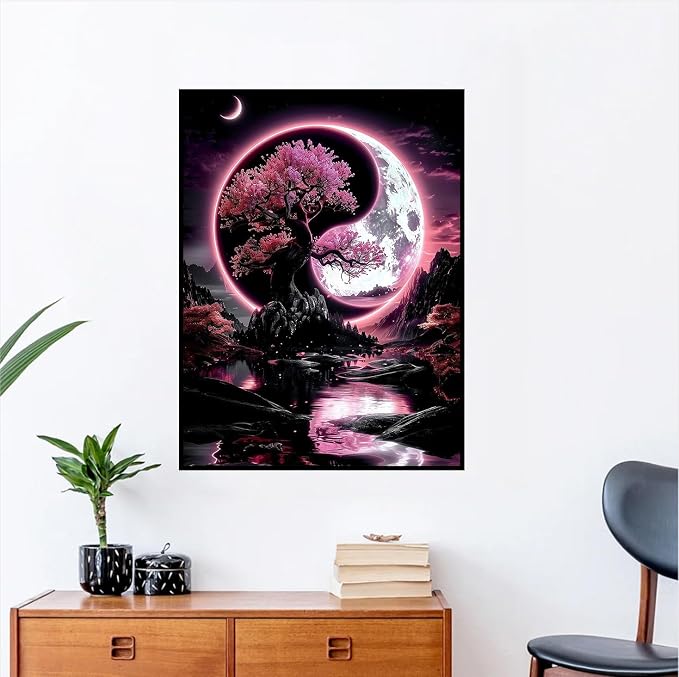 ijbnhd Moon Diamond Art Kits for Adults Tree of Life 12x16 inch