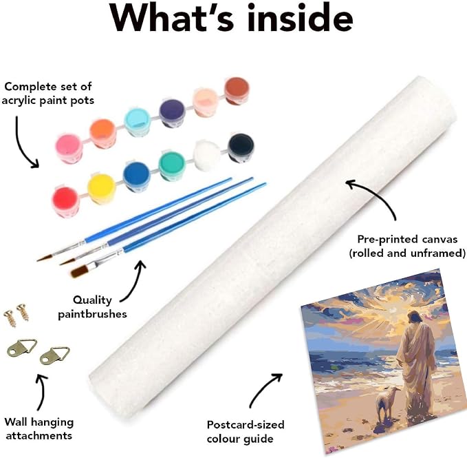 Mrnsiet Paint by Numbers Kit for Adults, Easy Jesus Adult Paint by Number Kits on Canvas, Christian DIY Acrylic Oil Number Painting Kits for Home Wall Decor Gift 16x20 Inch (Frameworkless)