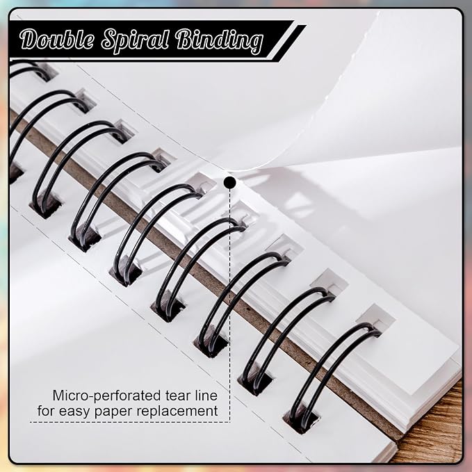 120lb/200gsm Marker Paper Pad 8.3 × 8.9 in, 60 Sheets, Spiral Bound