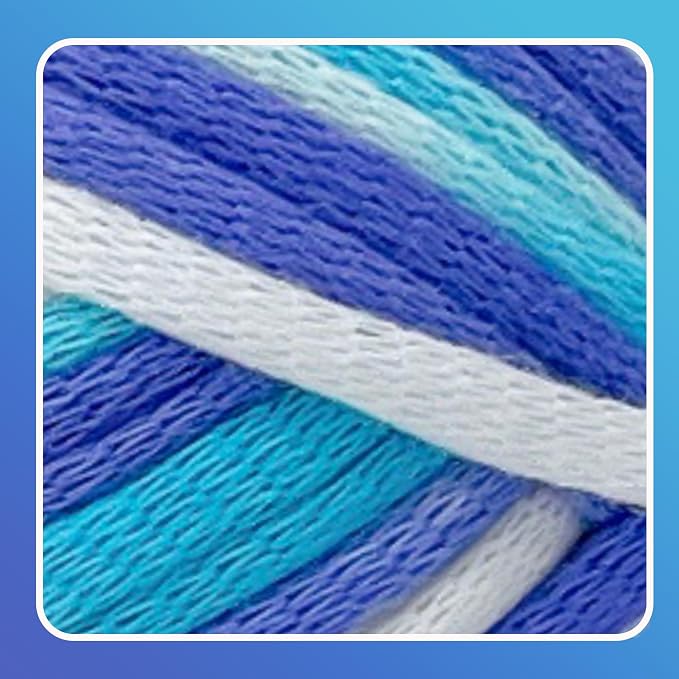 3.5Oz Beginner-Friendly Yarn for Crocheting and Knitting;Worsted-Weight Medium #4;Cotton Blend Yarn for Beginners with Easy-to-See Sitches,Great for Amigurumi DIY (Azure Wave,1 Skein)