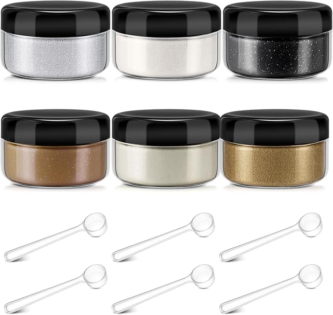 6 Pcs 0.5 Ounce Glitter Embossing Powder Set for DIY Crafts