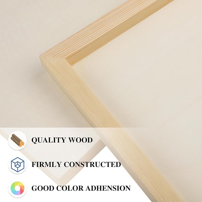 Aodaer 8 Pack Wood Panels 11 x 14 Inch Wooden Panels Canvas Unfinished Craft Wood Boards Panels for Art Crafts Acrylic and Oil Painting Pouring DIY Projects