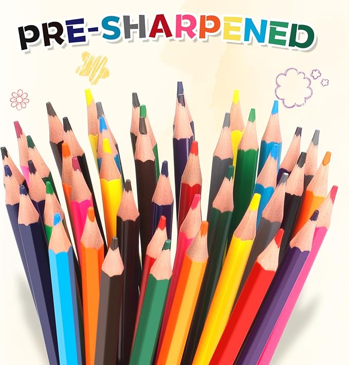 YEGEER 192 Count Colored Pencils Bulk, 16 Assorted Colors, Pre-sharpened Coloring Pencils Set for Kids and Adult, Teachers Essential Classroom Prizes, Back to School Supplies