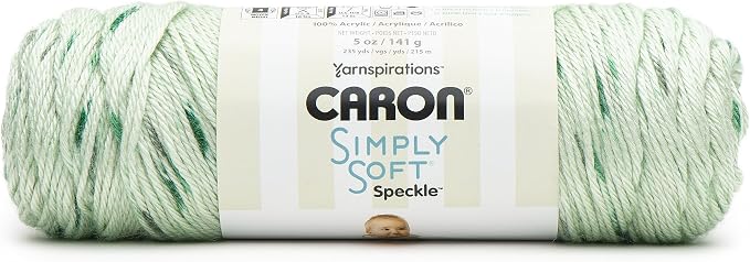 Caron Simply Soft Speckle Acrylic Yarn for Crocheting, White Sage, 3-Pack