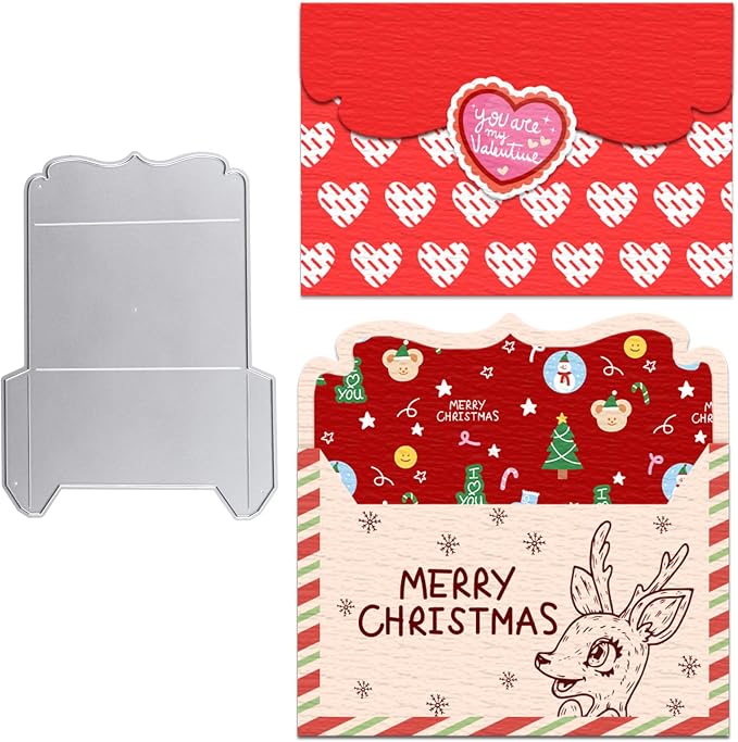 Envelope Dies for Scrapbooking Card Making, Envelope Metal Cutting Dies Envelopes Die Cuts for Decoupage Gift Birthday Cards DIY Scrapbooking Album Paper Craft Supplies