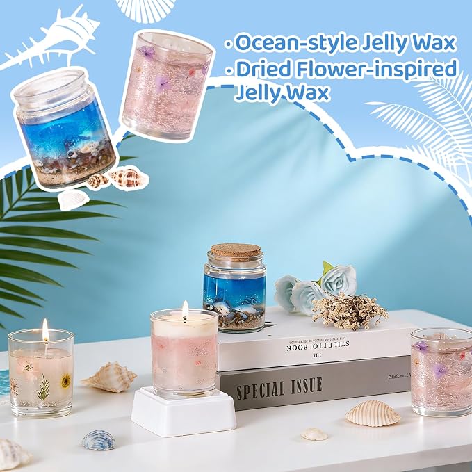DIY Jelly Wax Candle Making Clear Kit for Adults with Jars