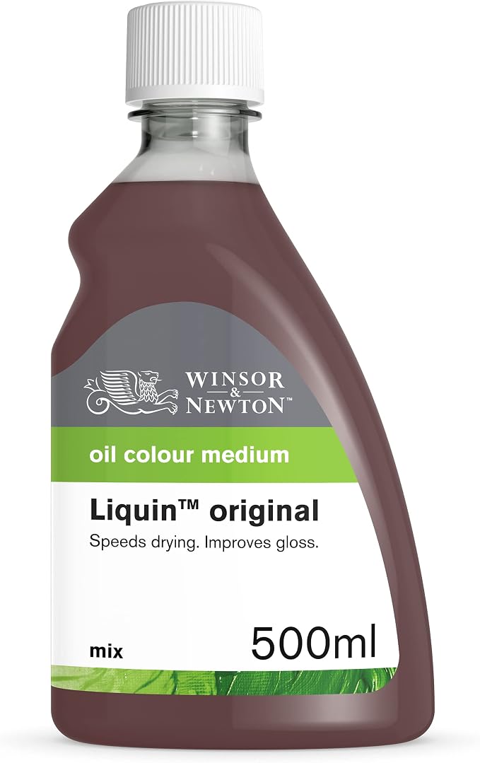 Winsor & Newton Liquin Original Medium, 500ml (16.9-oz) Bottle | Essential medium for oil painters that reduces drying time and enhances transparency, gloss, and blending.