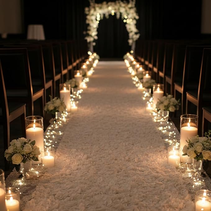 LAMORGIFT 16LB Pearled Candle Sand with 50 Wicks, White Candle Beads