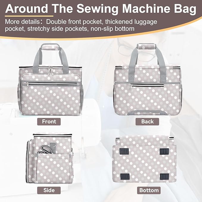 Anitor Sewing Machine Carrying Case with Removable Bottom Padding