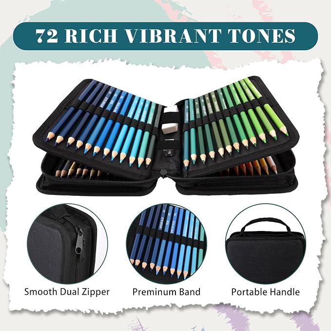 72 Colored Pencils for Adult Coloring Books, Perfect for Coloring