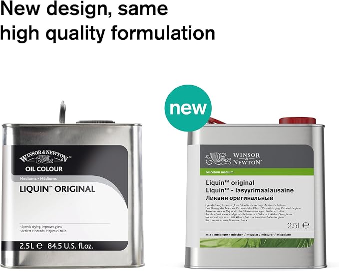 Winsor & Newton Liquin Original Medium, 2.5 litre (84.5-oz) Can | Essential medium for oil painters that reduces drying time and enhances transparency, gloss, and blending.