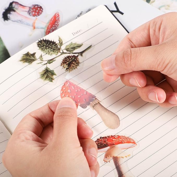 pengxiaomei 200 Pcs Floral Scrapbooking Vintage Stickers, Self-Adhesive Flowers Stickers for Journaling Card Making Scrapbook Style Wall Notebook Letters Window DIY (Mixed Style) Assorted, Multicolor | Flower, Plant & Mushroom Designs; For Journaling, ...