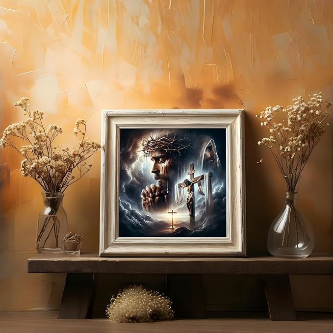 Diamond Art Kits for Adults Praying Jesus, DIY 5D Diamond Painting Kit