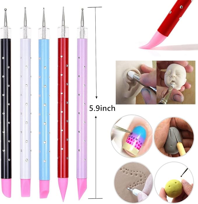 Polymer Clay Tools,25Pcs Pottery Sculpting Tools Set with Plastic Case for Ceramic Modeling Carving Beginners Expert Crafts Club, Dotting,Hobbyists, Artists