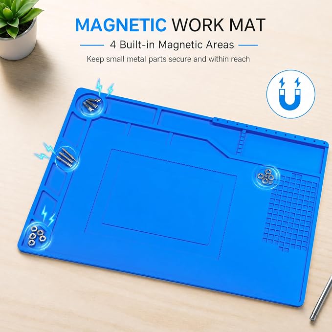Kaisi Soldering Mat,15.35" x 10.6" Inch Heat Resistant Silicone Work Mat