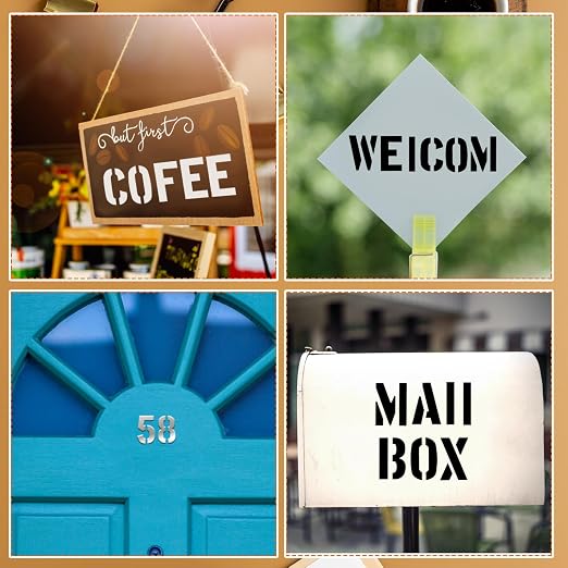 Pelopy 45 Pcs 3 Inch Brass Stencils Letters and Numbers Stencils Set