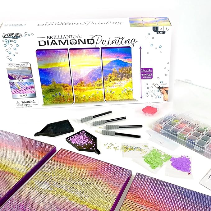ArtSkills Diamond Painting Kit Framed Canvas Diamond Art - Mountains