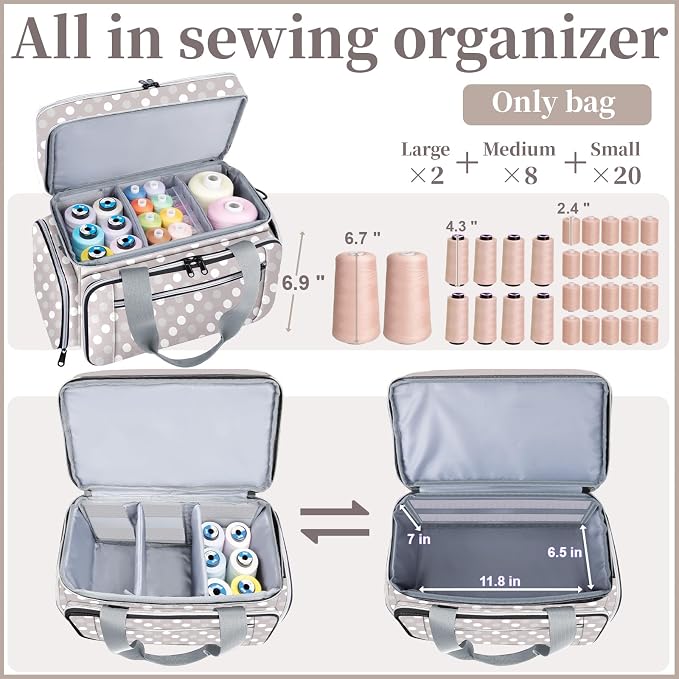 Anitor Sewing Supplies Organizer, Double Layer Sewing Storage Organizer