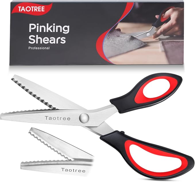 Pinking Shears for Fabric Cutting, Taotree 9.5" zig zag scissors for Fabric