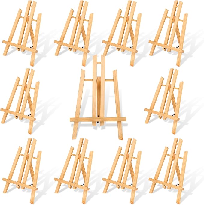 10 Pack 11.8" Wooden Easel, Easel Stand for Painting