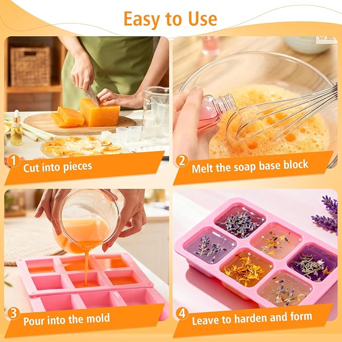 SUPERSUN 2lb Honey Soap Base for Soap Making Supplies,Moisturizing Melt and Pour Sope Base for DIY Handmade,All Natural and Gentle on Skin,Organic Soap Making Kit for Adults,Easy to Cut