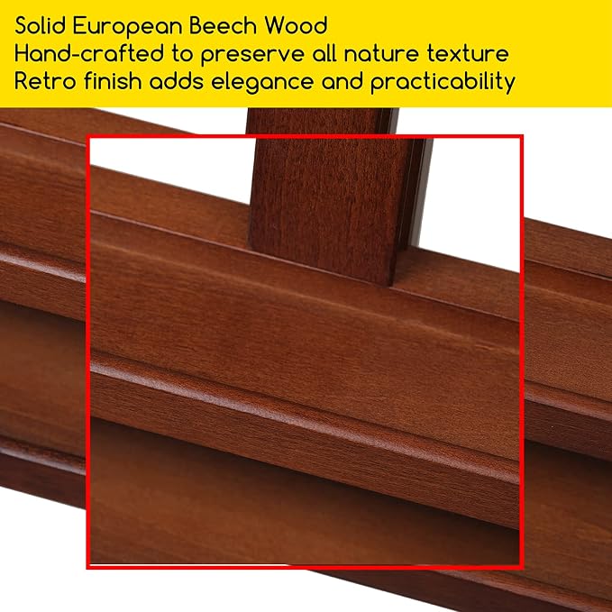 MEEDEN Studio Wood H-Frame Easel: Art Easel with Storage for Artist | Beech Wooden Artist Painting Easel - Floor Easel with Movable Tilting for Adults Artist Art Students Beginners Walnut