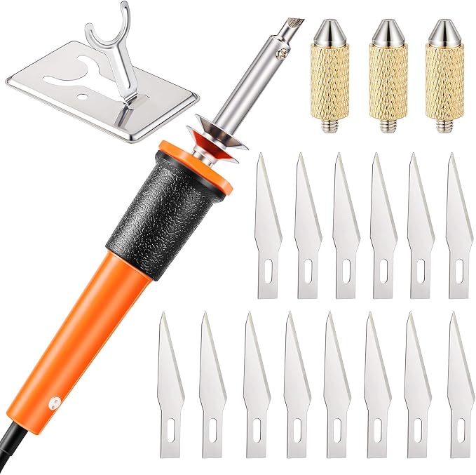 Honoson 19 Pcs Electric Hot Knife Cutting Tool with 14 Blades, Orange